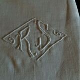 Table linen damask monogram ten napkins tablecloth 200 X 210 cm