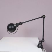 1950s Table clamp lamp in black metal, recent edition model SI332/ Jieldé,