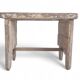 Rustic Weathered Wood Farm Stool/ Accent Table, Spain,  Early 20th-C