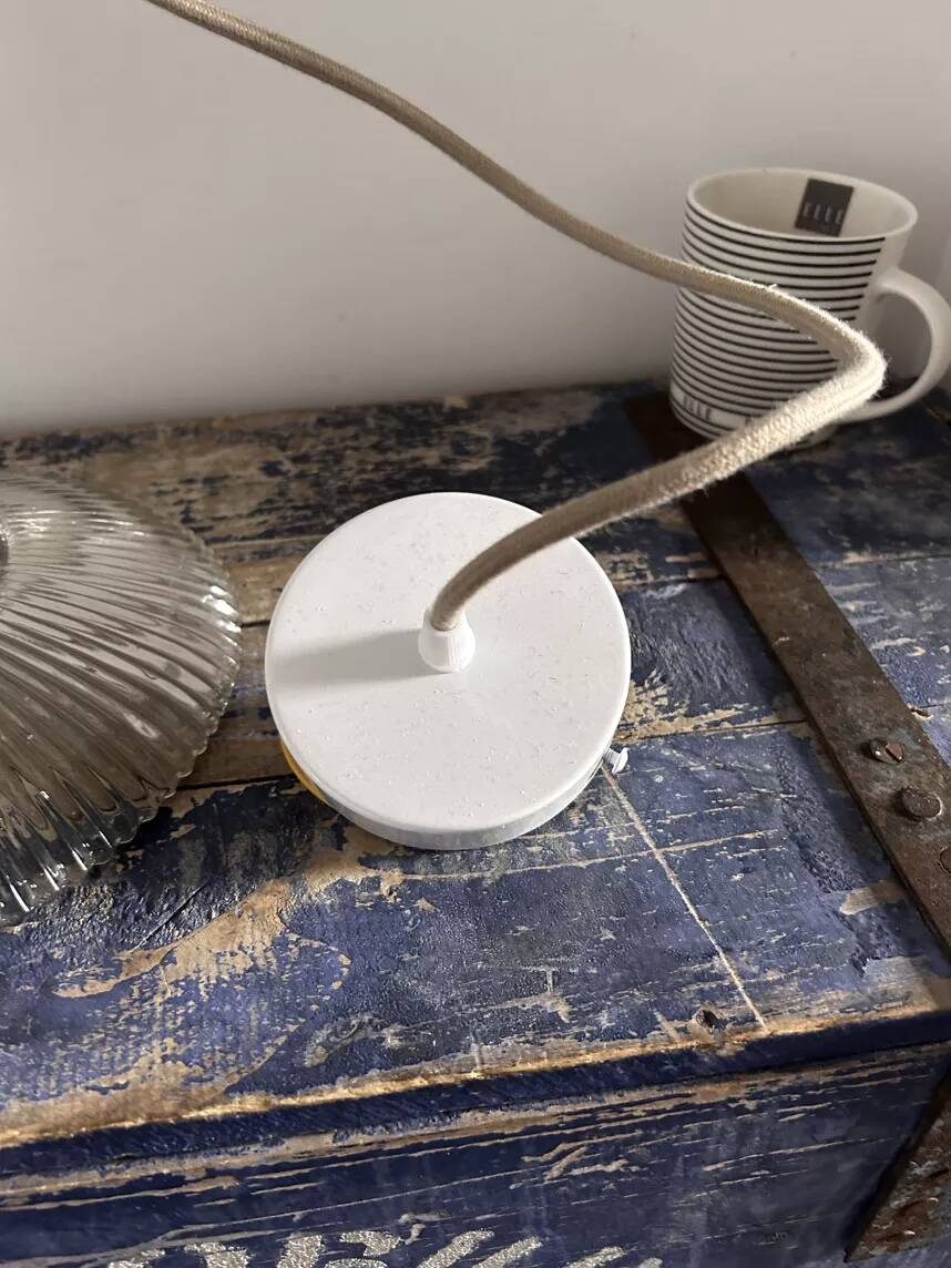 Vintage holophane glass pendant light