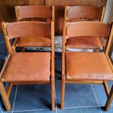 Chairs Maison Regain solid elm structure, leather seat and back