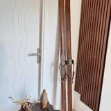 Old vintage wooden ski