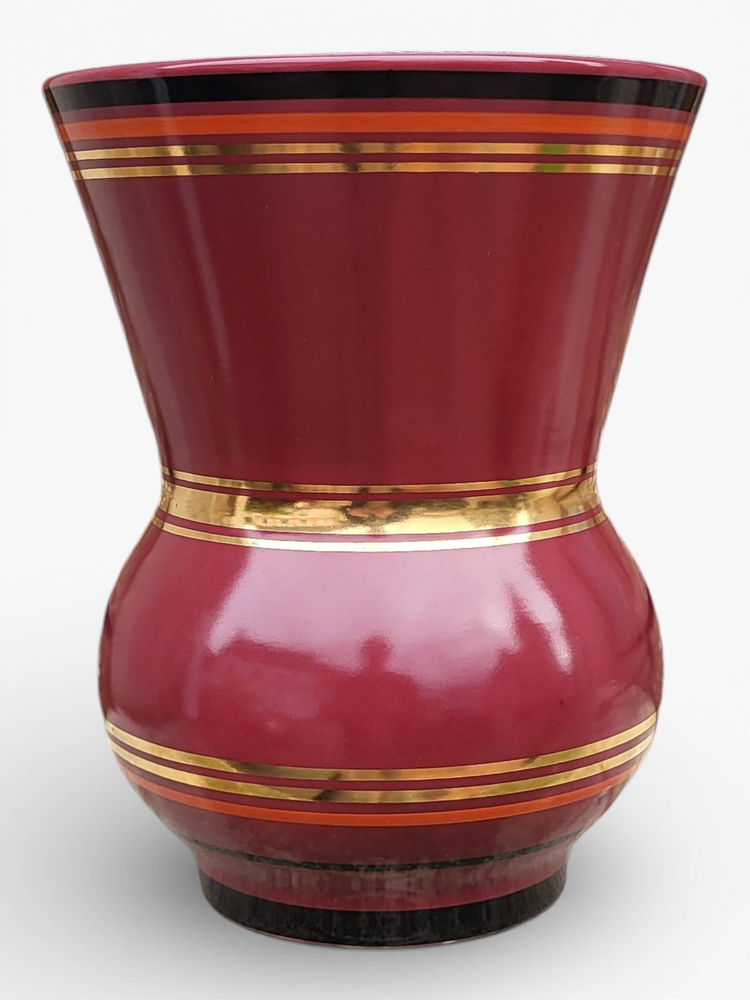 Earthenware vase from Gien 1940-60