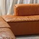 Paione modular sofa in brown leather, Claudio Salocchi, 1960s