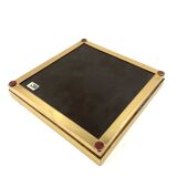 Hollywood regency vide poche, brass and Vienna straw, Italy 1970