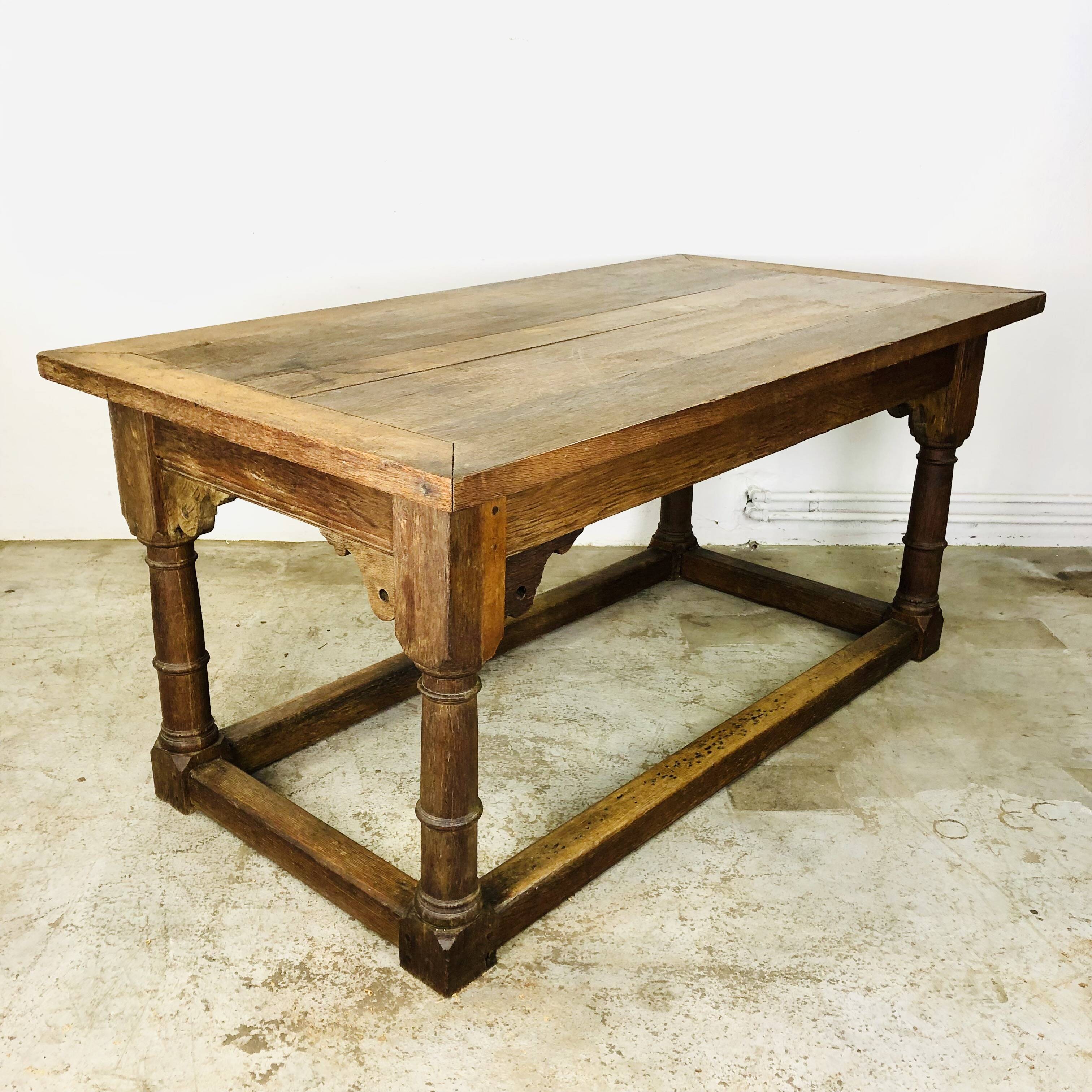 17th century oak bakers table