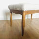 Oak bench, white fabric