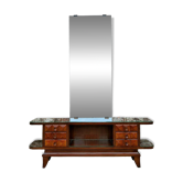 Art Deco mahogany console table, vintage entrance furniture.