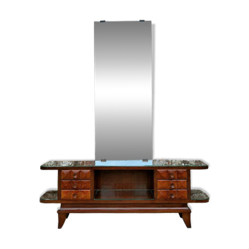 Enfilade coiffeuse art déco en acajou, meuble d’entrée vintage