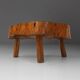 Rustic low Wooden tripod tree trunk Side Table, Belgium ca. 1900
