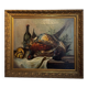 Still life with bottle and game, signed, 20th century