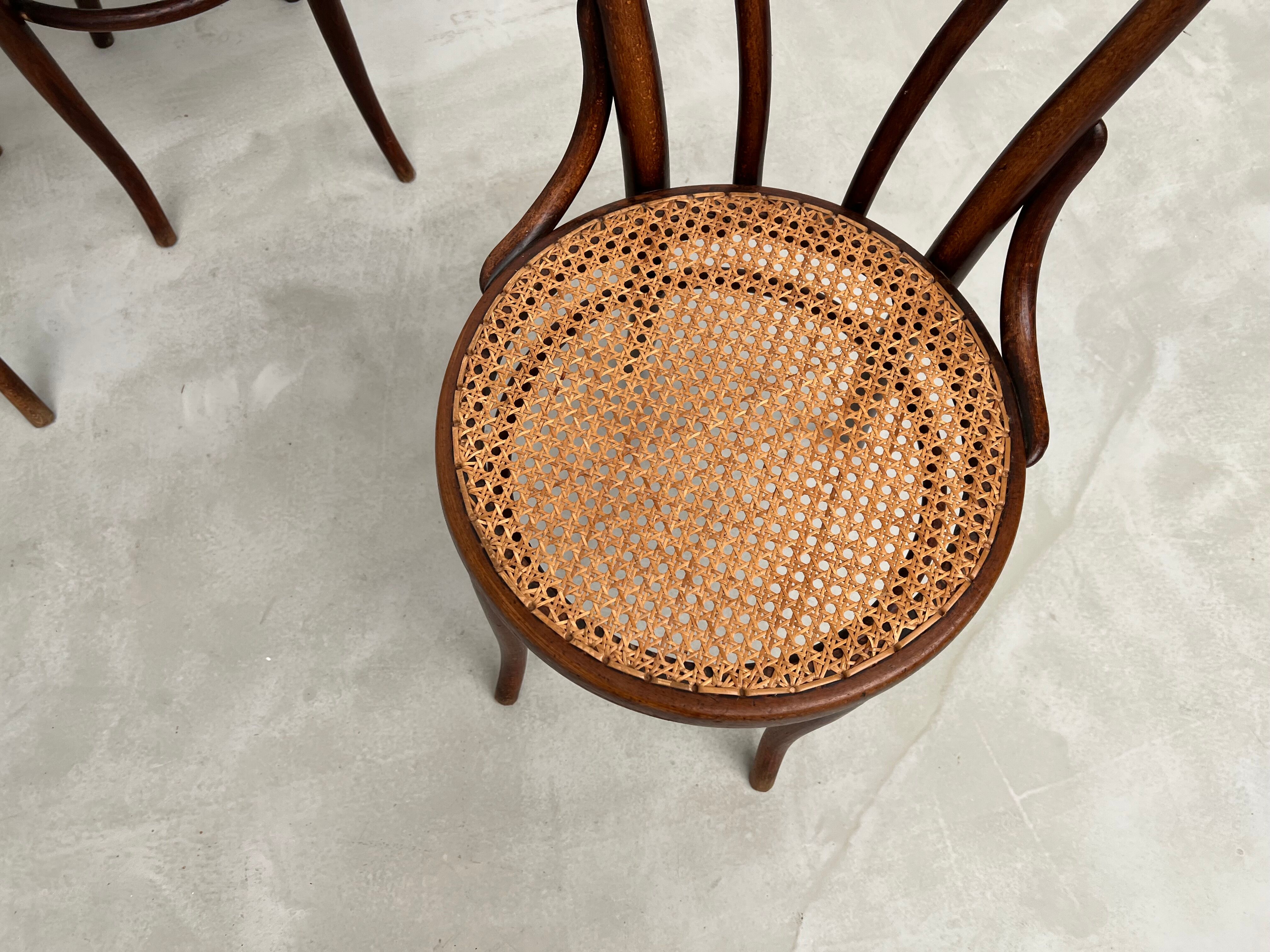 4 bentwood bistro chairs, circa 1910
