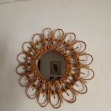 Vintage bamboo mirror 56cm