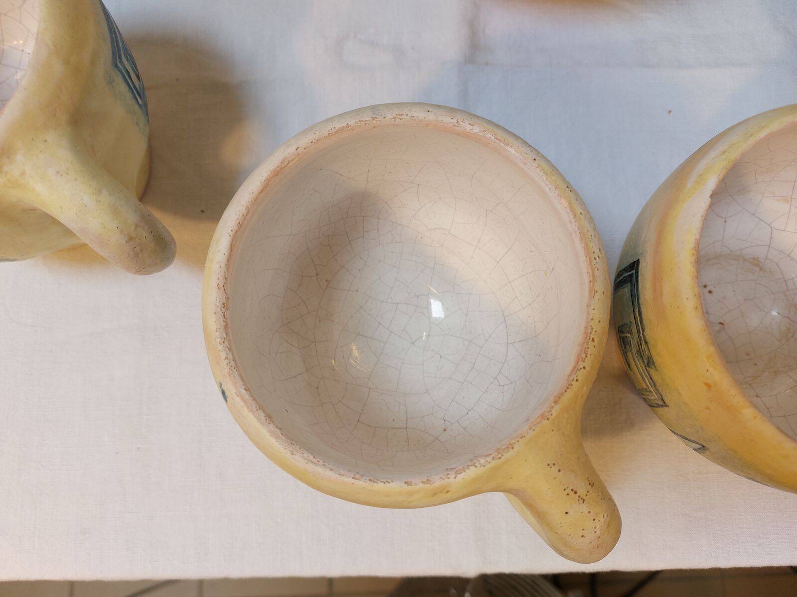 Vintage sangria service in handmade ceramic – 1970s – signed