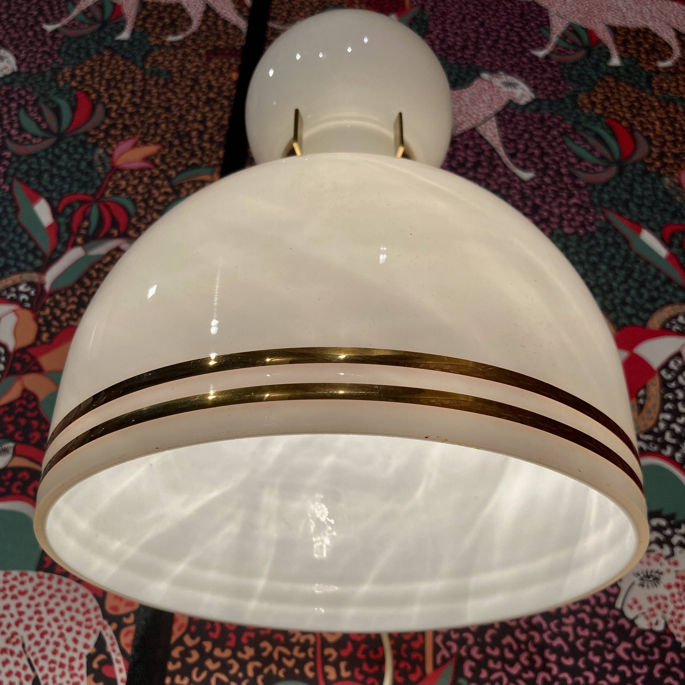 Large glass and metal wall light Scandinavian design 1960.