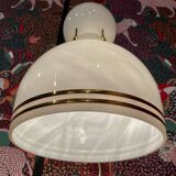 Large glass and metal wall light Scandinavian design 1960.