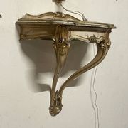 Pair of wall-mounted consoles with a mirror in Louis XV style.