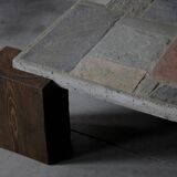 Concrete and stone coffee table - Netherlands 1960s
