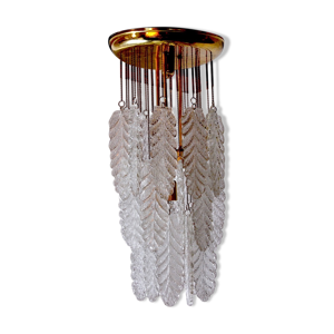 suspension Feuilles de mazzega en verre de Murano, Italie, 1970