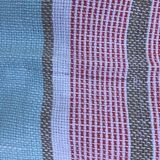 Rectangle tablecloth blue lines lagoon and coral
