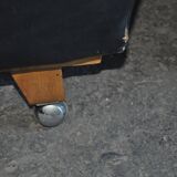 Pair of black Mid-Century armchairs in faux leather - 1960s, Hungarian armchairs (set of 2)