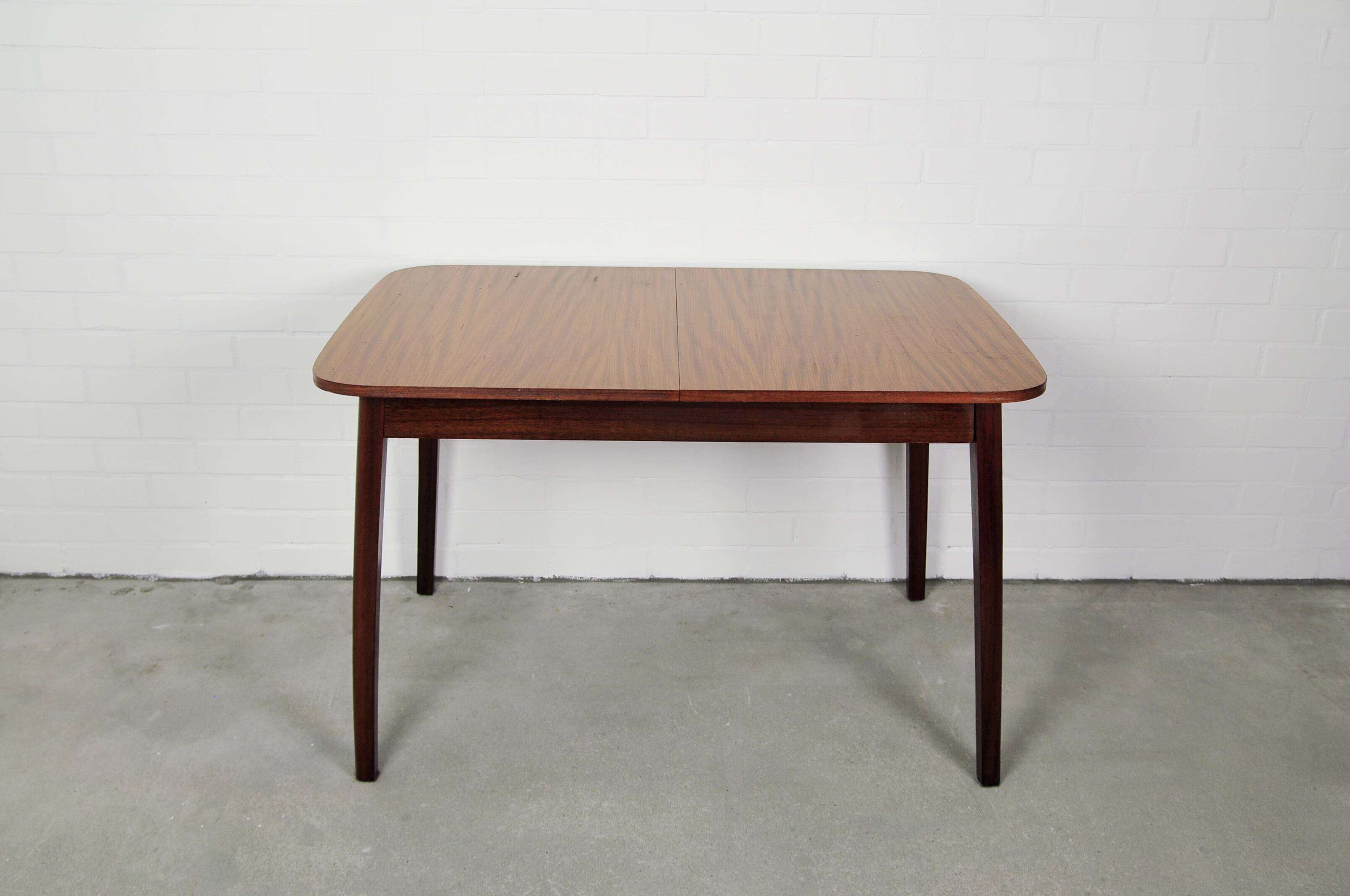 Vintage fold-out dining table with round corners
