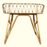 Bamboo and rattan desk and chair set, circa 1970