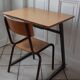 Desk and chair in school formica 60s-70s