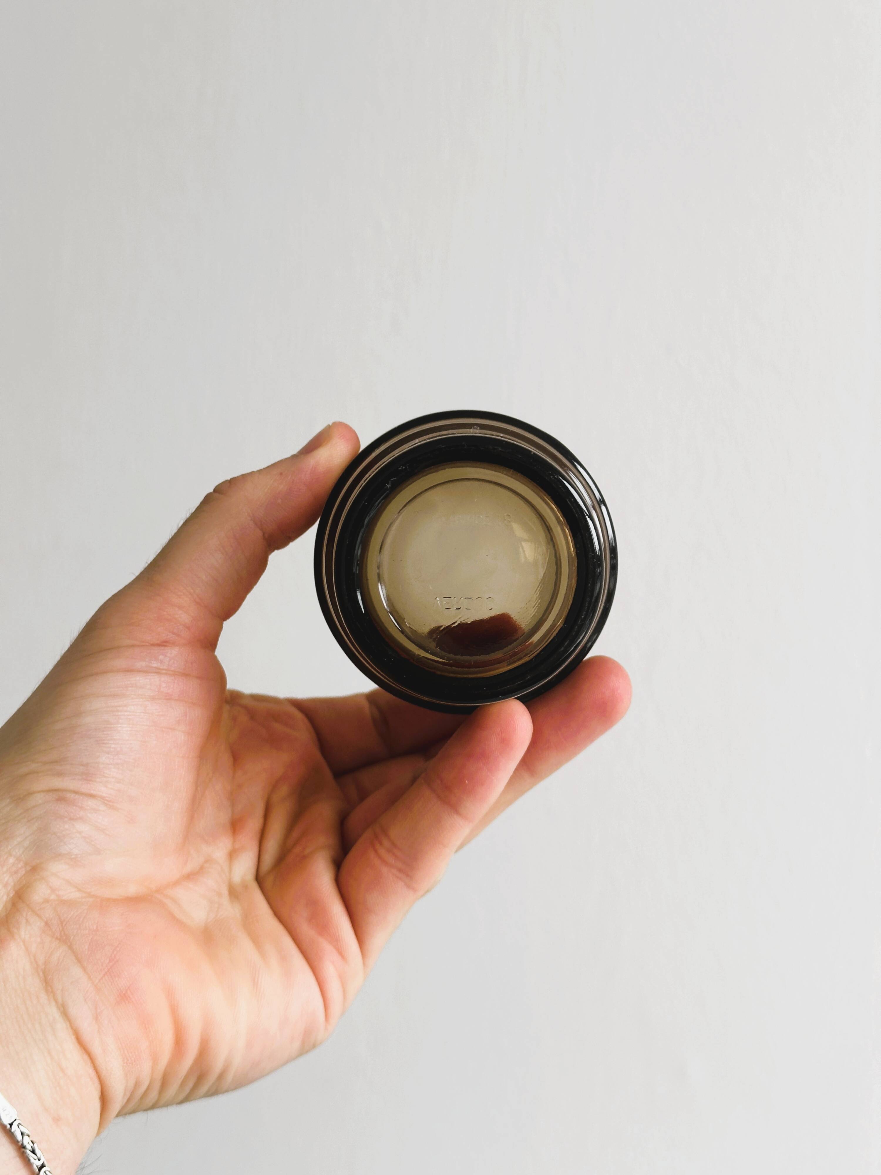 Set of 8 vintage thick smoked glass glasses