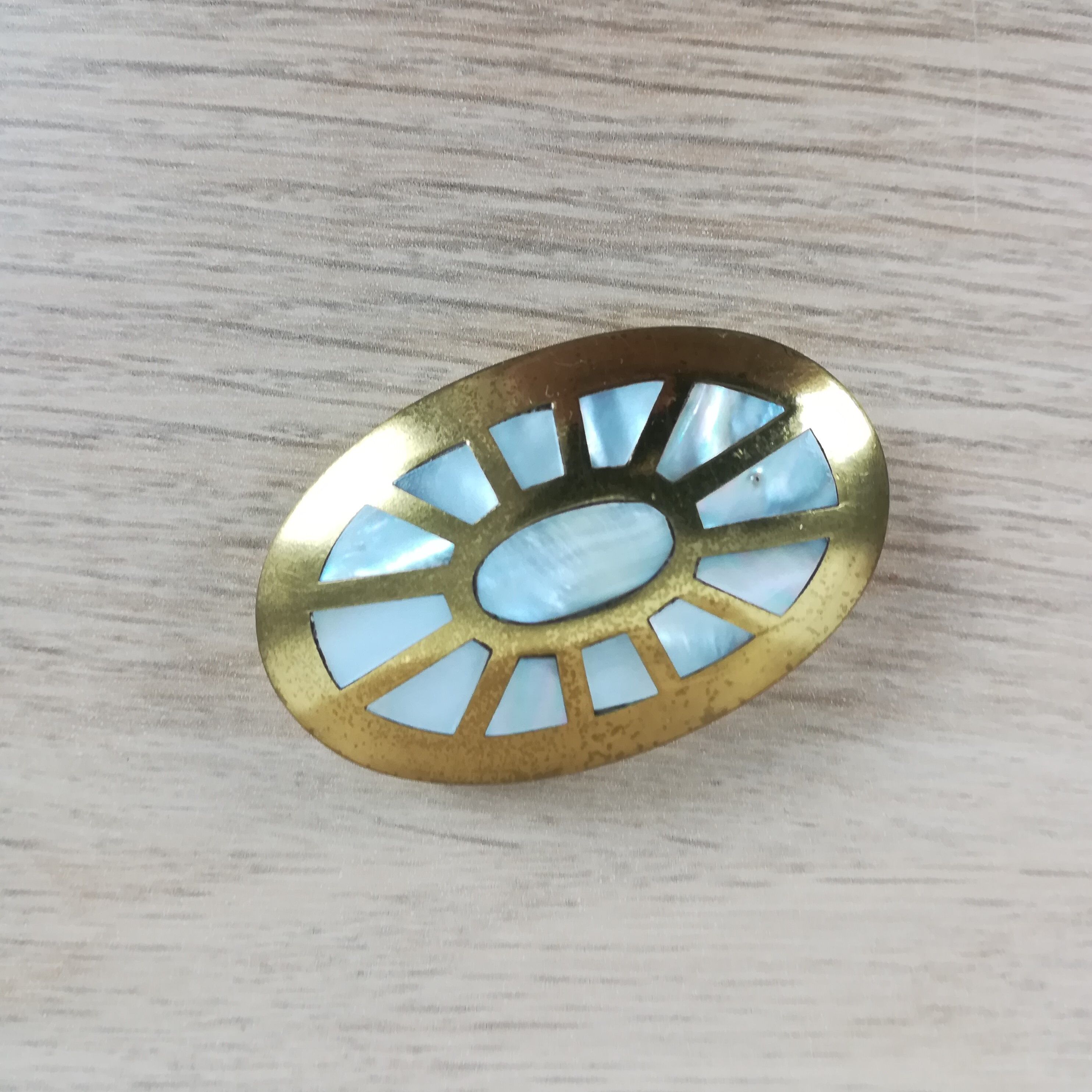 Mother-of-pearl & brass box