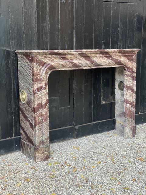 Louis XIV Style Fireplace In Marble Campan Ribbon