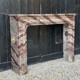 Louis XIV Style Fireplace In Marble Campan Ribbon