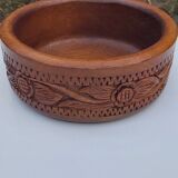 Carved wooden salad bowl