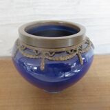 Cache pot bleu cobalt
