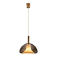 Hanging lamp with smoked Murano glass and opaline inner shade