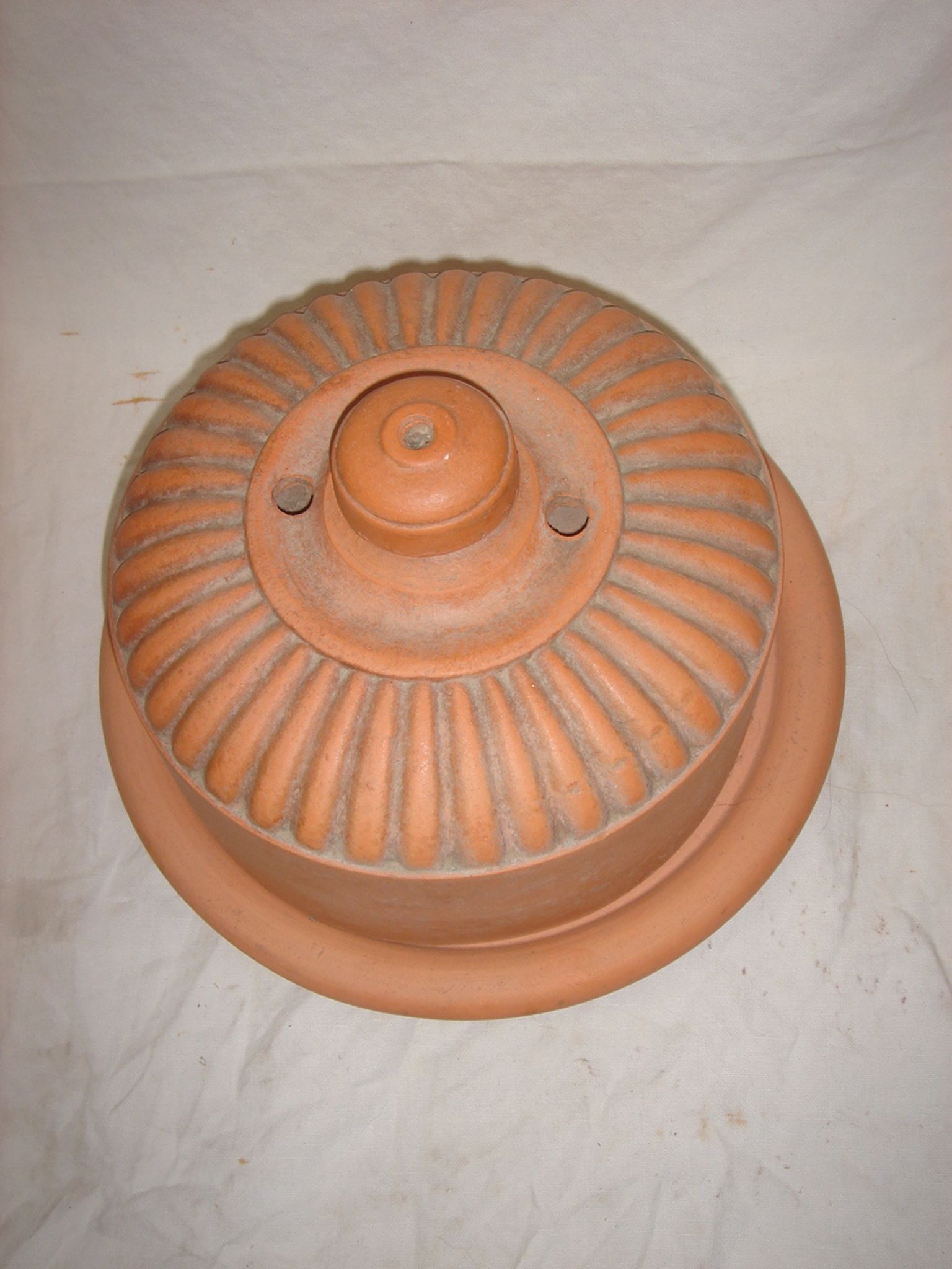 Terracotta butter for clod with salt crystals