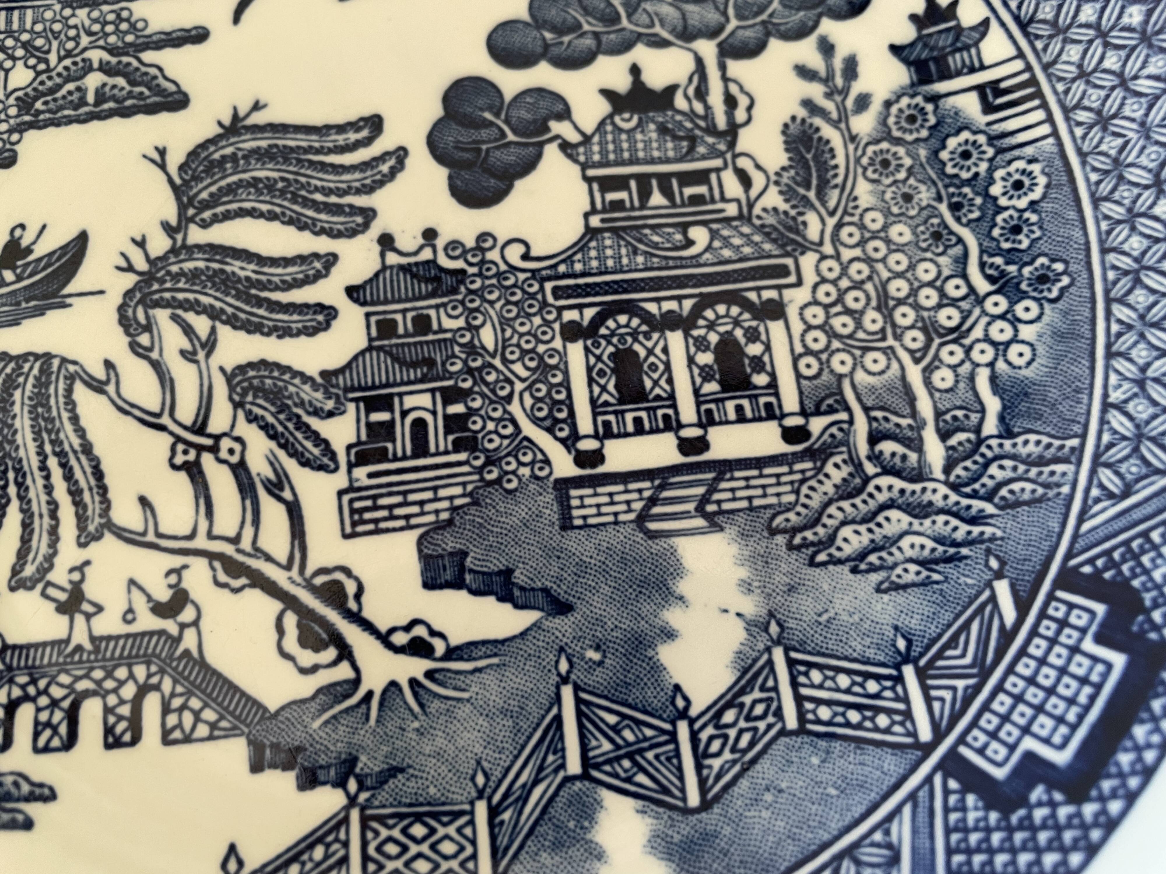 Hollow earthenware plates Churchill Willow Blue