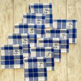 10 antique monogrammed CD napkins - 50x52 cm - Métis