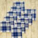 10 antique monogrammed CD napkins - 50x52 cm - Métis