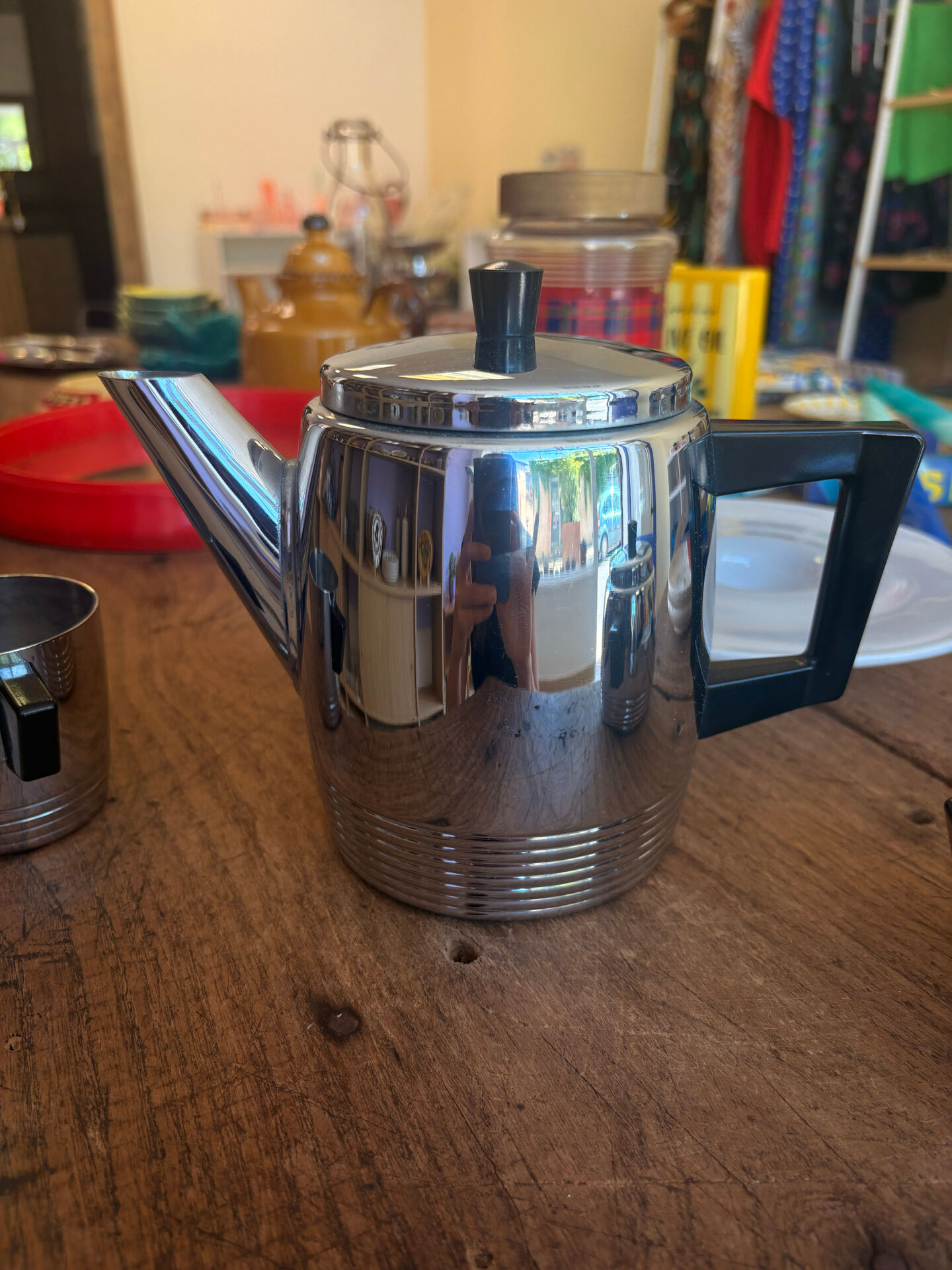 ☕ Vintage Art Deco tea set – Saint Louis in pure copper and