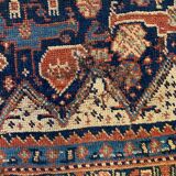 Antique tribal qashqai rug 275x157 cm, medium, oriental carpet truly shabby chic