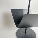 Vintage Postmodernist Black Metal Magazine Rack, Italy, 1980s