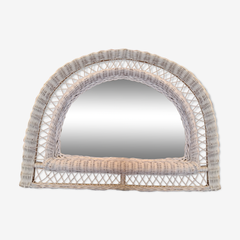 White rattan mirror - 75x59cm