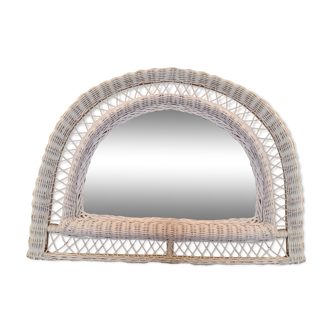 Miroir rotin blanc - 75x59cm