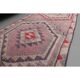 1970s Turkish hand-knotted wool cotton pink runner rug 94x335
