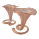 Pair of vintage Italian vases "Lilly" — pale pink frosted glass