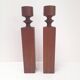 Pair of large Danish teak candlesticks from the 50s.