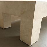 Table basse en travertin incrustation