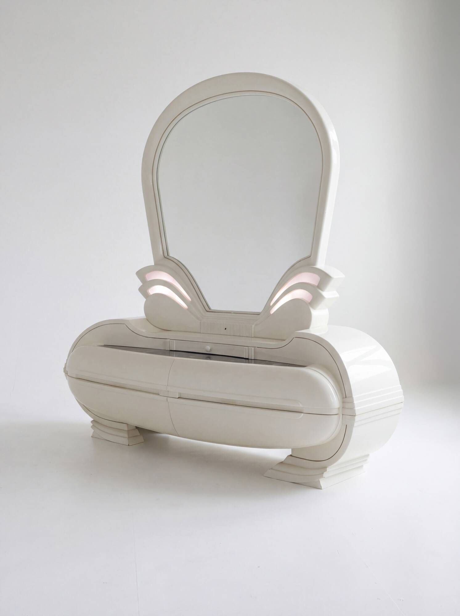 Vintage illuminated vanity table from Fonte del Mobile, 1970s