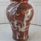 Ceramic vase handmade stoneware 60-70s signed